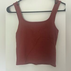 Abercrombie Soft AF Red Ribbed Tank Top Size Small